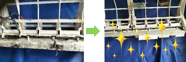 エアコン内部　カビ除去例